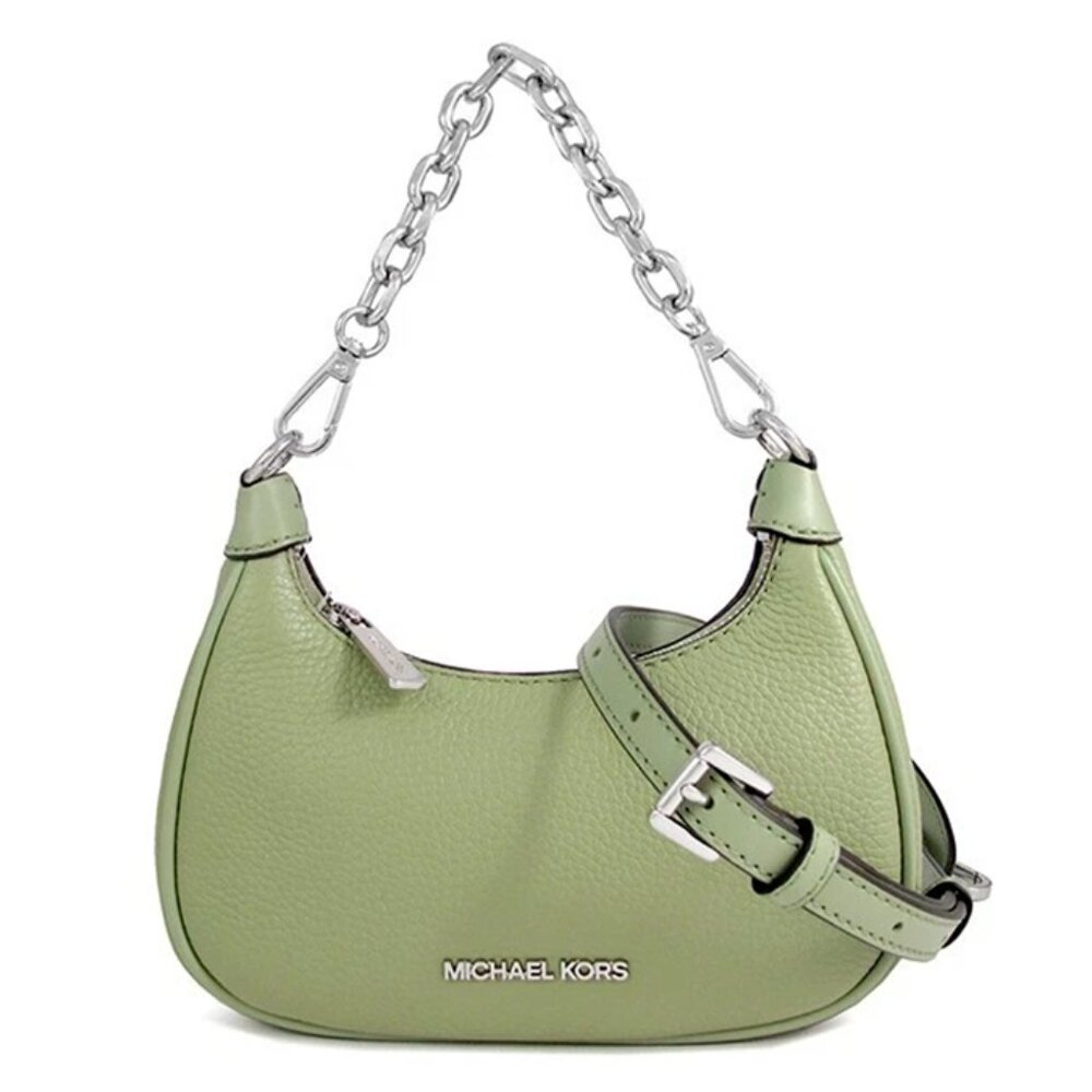 S Michael Kors Cora Mini Zip Pouchette Army Green Crossbody Purse 35R3S4CC5L NWT - Picture 3 of 14